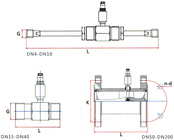 dn8渦輪流量計外形尺寸圖