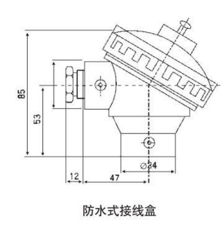 鎳鉻熱電偶防水式接線(xiàn)盒圖