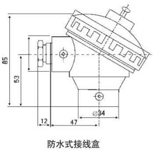 耐磨熱電阻防水接線盒結(jié)構(gòu)圖