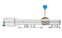 dn80渦街流量計(jì)直管段安裝要求示意圖一