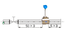 大口徑渦街流量計(jì)直管段安裝要求示意圖六