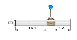 插入式渦街流量計直管段安裝要求示意圖二